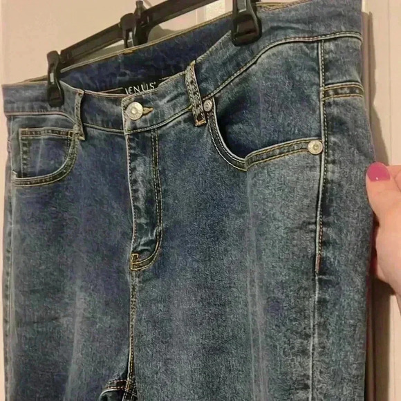 Venus NWOT Bling Mesh Holes Jeans Denim size 16 Y2K style - Picture 5 of 9